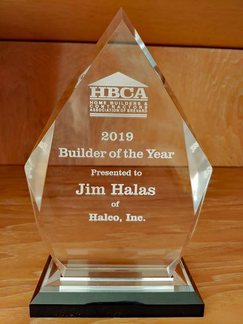 Photo of Builder fo the Year Award received by Halco Inc.